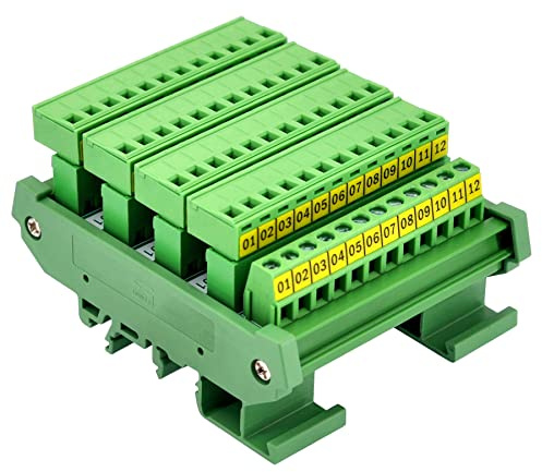 Slim DIN Rail Mount 10A/300V Pluggable Screw Terminal Block Distribution Module (5x12 Position)