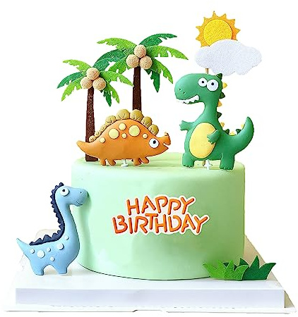 10Pcs Dinosaur Cake Toppers - Dinosaur Themed Party & Baby Shower