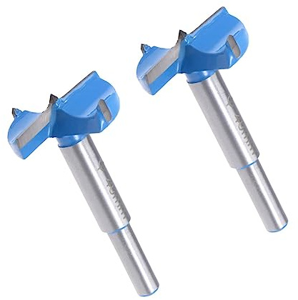 MACHSWON 2PCS Forstner Drill Bits Tungsten Carbide Wood Hole Saw Opener Positioning Drill Bit 40mm Woodworking Hinge Drilling Bit Cutter