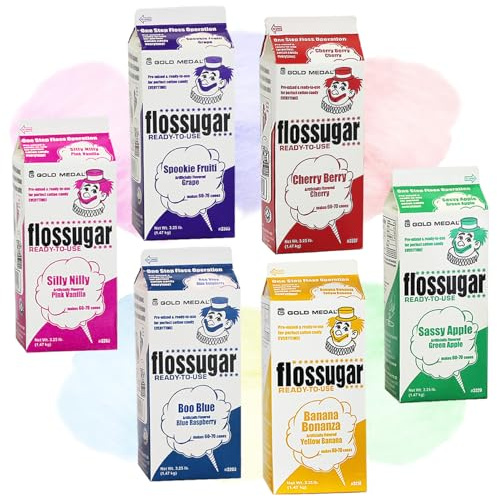 Cotton Candy Sugar Floss-Six Pack 52oz Cartons-Mix & Match-18 Flavor Choices