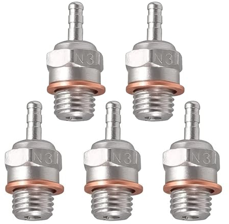 5Packs RC Glow Plug 70117#3 N3 Medium Hot Spark Nitro Engine Parts Replace OS 8 Compatible with Kyosho Redcat HPI HSP 1/8 1/10 RC Car Truck Buggy