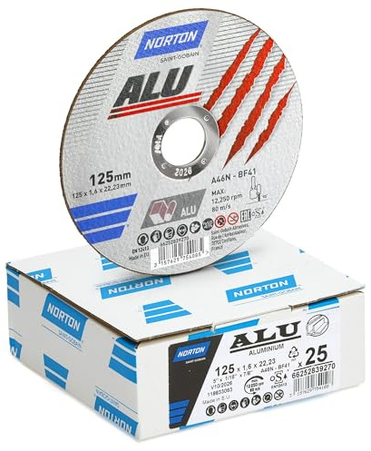 Norton Disco da taglio dritto 41 | 125 x 1,6 x 22,23 A 46 N in alluminio