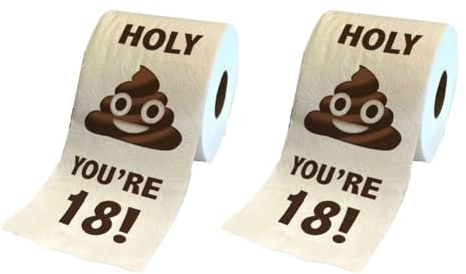 Simpls 2 Rollen Lustige Toilettenpapierrolle, Geburtstagsgeschenke für Frauen, MäNner, Geschenk, Toilettenpapier, Badezimmer, Streich, Witz, Lustiges Papier, 18