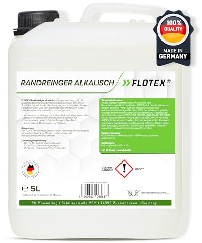 FLOTEX - Hocheffektiver Pool Randreiniger alkalisch 5L | Poolrandreiniger für Folienpools | Effektiver Pool Folienreiniger | Beckenrandreiniger Pool für Fliesen, Keramik und Folie
