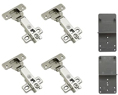 LOOTICH 105 Grad Eckanschlag Topfscharnier Standardscharniere 35 mm ohne Dämpfer mit Schließautomatik Scharniere für Küchenschrank Kleiderschrank Schranktür Möbel 4 Stück