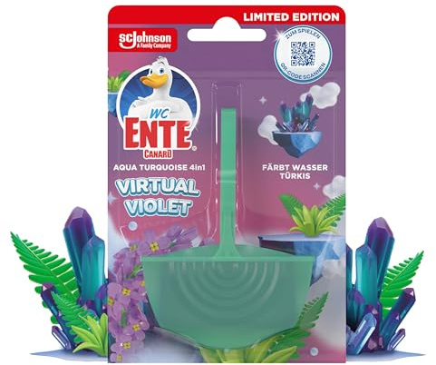 WC-Ente Aqua Turquoise Einhänger, WC-Duftspüler, Virtual Violet Duft, (1x36g)