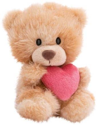 NICI doudou Ours avec coeur 18cm - brun clair - Peluche douce, adorable pour câliner et jouer, pour enfants et adultes, une excellente idée cadeau - 61559