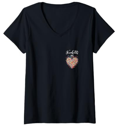 Damen Konfetti im Herzen - Karneval Fasching T-Shirt mit V-Ausschnitt