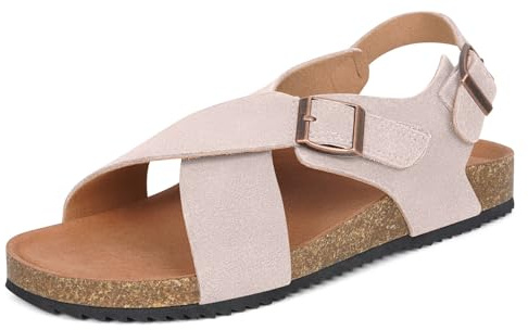 Dokela Sandali Moda Donna in Pelle Sughero Scarpe con Estivi, Rosa, 38 EU
