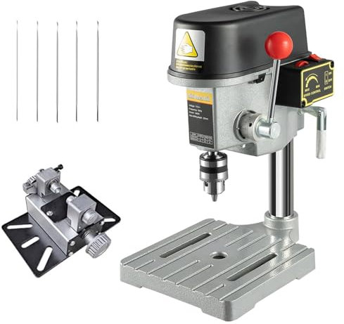 Mini Drill Press, 340W Benchtop Drilling Machine, 6 Speed Adjustment, Head Height Adjustable - Workbench Repair Tool for Craft Jewelers & Hobbyists,0-4MM