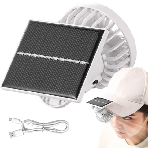 Ventilador con clip | Ventilador solar eléctrico portátil - Dispositivo de refrigeración personal operado por energía solar, accesorios de camping recargables para exteriores, cochecito y senderismo
