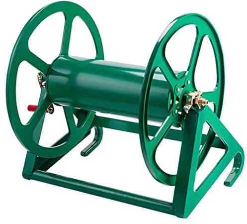 Chariot enrouleur de tuyau d'arrosage télescopique, support de rangement pour tuyaux d'irrigation extérieurs, enrouleur de tuyau agricole stable, à suspendre au véhicule ou au mur (couleur : vert, t