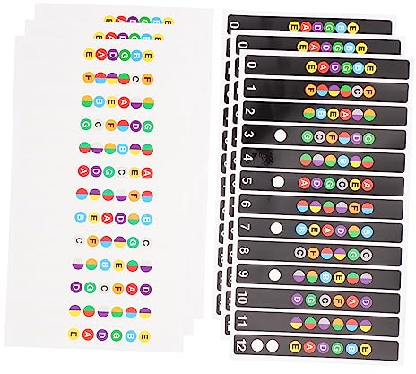 UPKOCH Selbstklebende Gitarrengriffbrett Aufkleber Leicht Anzubringen 6 Stück aus Pvc mit Trägerpapier zur Unterstützung Beim Gitarre Üben Zufällige Farbe für Anfänger