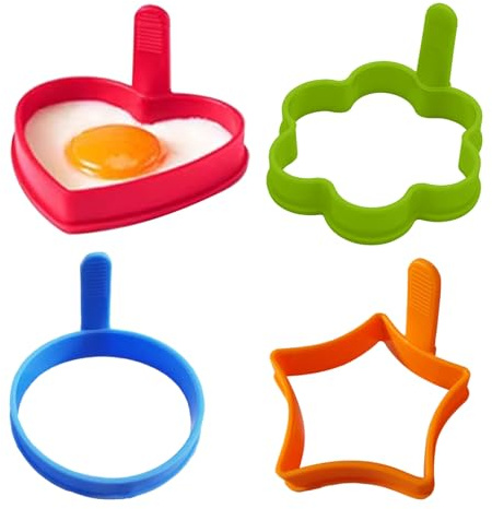 Manolyee Molde Para Panqueques - Molde Para Huevos En Sartén, Antiadherente Para Tortillas Y Magdalenas, Utensilio De Cocina Para Desayuno, Sándwiches Y Hamburguesas, Acampada