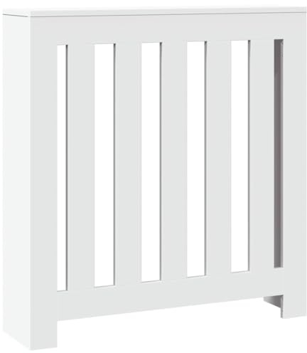 Cache Radiateur, Couvre Chauffage Couverture Radiateur Cache-radiateur blanc 78x20x82 cm bois d'ingénierie