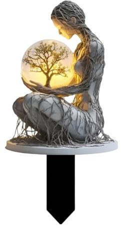 Genérico Estatua De La – Acrílico, Figura De La Madre Tierra Gaia, Elegante | Decoración Estética del Hogar Espiritual Brujo, De Césped para Patio, Patio, Porche, Exhibición del Día De La Tierra