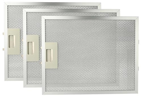 vhbw 3 x filter metallfettfilter kompatibelt med Gorenje DK600E, FCC/2002, DKGO925E, DU640E köksfläkt – 32 x 25,9 x 0,85 cm, metall