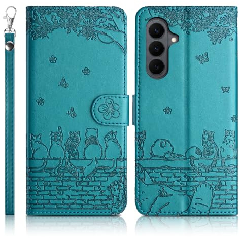 Succtopy Fodral för Samsung Galaxy S26 Premium PU-läder Flipp Plånbok Bok Fodral Stativ Korthållare Kortstängning Magnetisk Skyddshölje Fodral för Samsung Galaxy S26 Blå