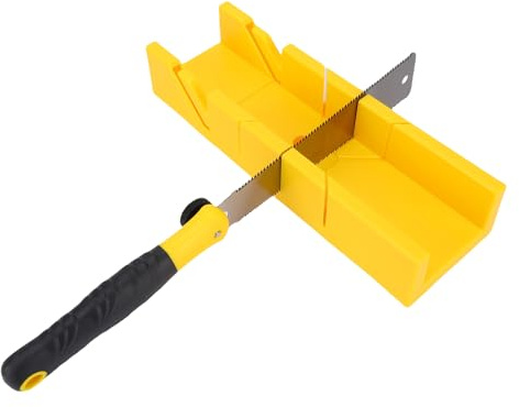 Oreilet 4 Piece Miter Box and Saw Set, Multi Angle Japanese Cutting Hand Saw and Miter Box Set with 3 Replaceable Blades, for Crafting, Furniture Making, Carpentry