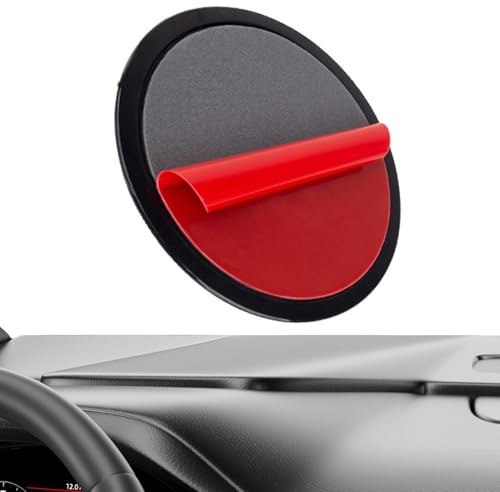 1 x Pad adhésif pour tableau de bord de voiture – 80 mm de diamètre avec ventouse – Résistant à la chaleur – Support de téléphone antidérapant pour GPS – Fixation ferme sur le tableau de bord