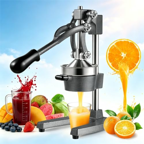 Teodute Professionale Ghisa Spremiagrumi Manuale con Manico Ergonomico Lung