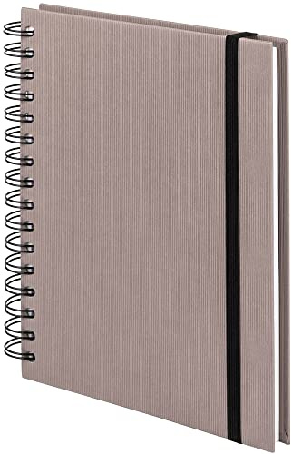 Rössler SOHO Notizbuch A5 blanko mit Gummizug | Spiralnotizbuch | Notebook A5 | Bullet Journal A5 | A5 Notizbuch | Notizbuch blanko | Kladde in DIN A5 | 1 Stück | Farbe: Grau | Taupe | Spiralnotizbuch mit Gummizug für Notizen, Skizzen, Bullet Journaling, Ideen und Planung