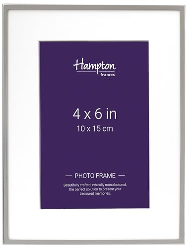 Hampton Frames | MAYFAIR Silver Plate Photo Frame BSN13846 | 4x6 Inch, Silver, Glass, Bevel Cut Mount | Freestanding or Wall Mount | Display for Photos