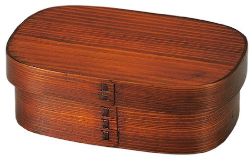 Caja bento redondeada de madera Suri barniz.