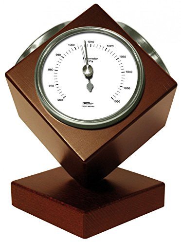 Fischer Wetterstation Cube, Holz, Mahagoni, farbig 30 x 30 x 30 cm