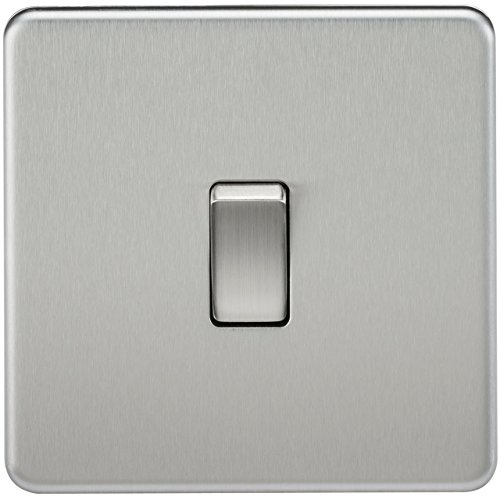 Knightsbridge SF2000BC Screwless 10 A 1-Gang 2 Way Switch, Brushed Chrome