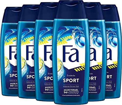 Fa Lot de 6 gels douche Sport Active Sport Gingko pour homme 250 ml