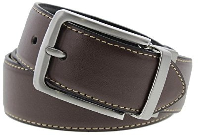 Steve Madden Reversible Men's Dress Casual Every Day Leather Belt, Brown/Black, 36