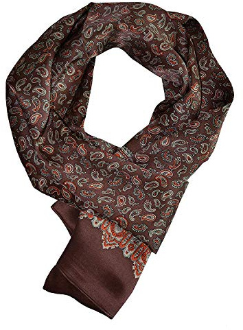 UK_Stone Halstuch Herren 100% Seide Schal Vintage Pattern Seidenschal Herrenschal,