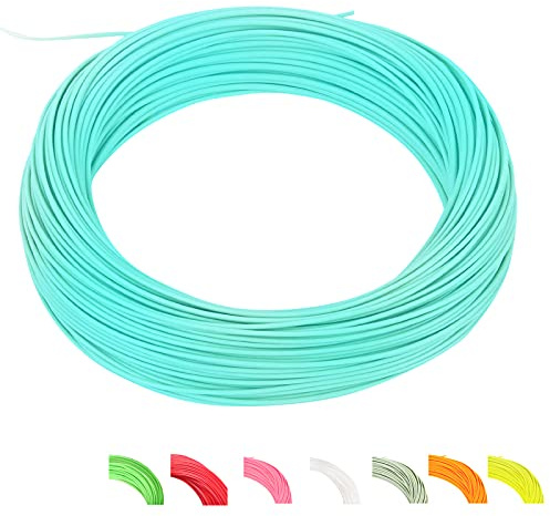 MAXIMUMCATCH Bestprice Fliegenfischen Schnur (Weight Forward, Schwimmende Fliegenschnur) und Fliegenschnur Combo mit Backing Vorfach und Tippet (1F/2F/3F/4F/5F/6F/7F/8F/9F/10F) (Blaugrün, WF6F)