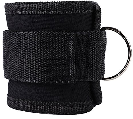 VGEBY1 Knöchelbandage, Gepolsterter D-Ring Fußfesseln Beinkrafttraining Gewichttragender Kraftgurt Widerstandsband(Schwarz)
