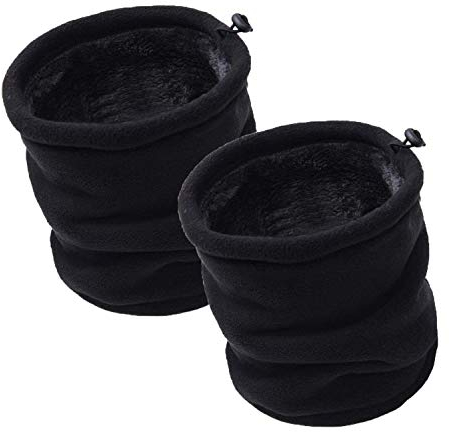 JOGVELO Schlauchschal, 2 Stück Kinder Schal Schlauchtuch, Loop Schal Fleece Schlauchschal Warmer Halswärmer Winddicht Ski Maske, Schwarz*2