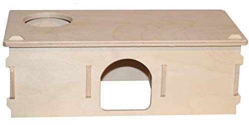 Hamsterwelten Goldhamsterhaus Traumpalast - Mehrkammernhaus geleimt, 3 Kammern, abnehmbares Dach & großer Eingang - Wohnlabyrinth