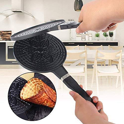 HQQSC Wok Waffle Cone Maker Multifunctional Ice Cream Crepe Maker Egg Roll Pan Bakeware Cookware Pan Wok