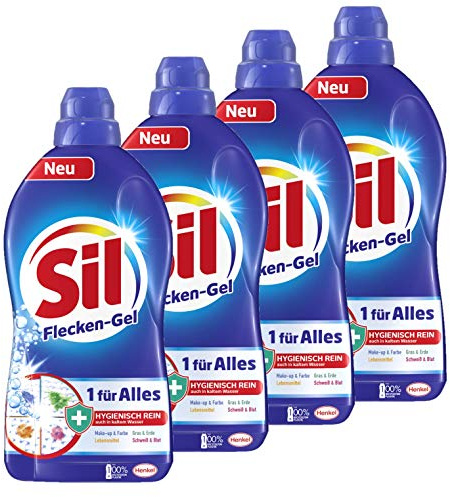 Sil 1 für Alles Fleckengel, 4er Pack (4 x 1,3 Liter), Fleckenentferner, hygienisch reine Wäsche auch bei kalten Waschtemperaturen