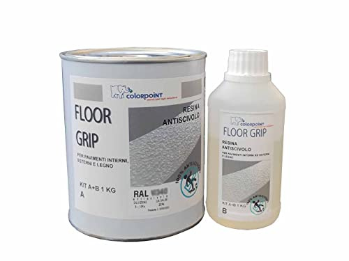 Floor Grip - Resina Poliuretanica Antiscivolo per Esterni - Interni - Pavimenti - Nautica Kg 1 A+B (RAL SU RICHIESTA)