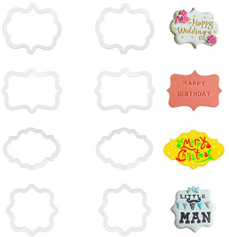 Confezione da 8 formine in plastica per torte, fondente, biscotti, matrimoni, compleanni, pasticceria