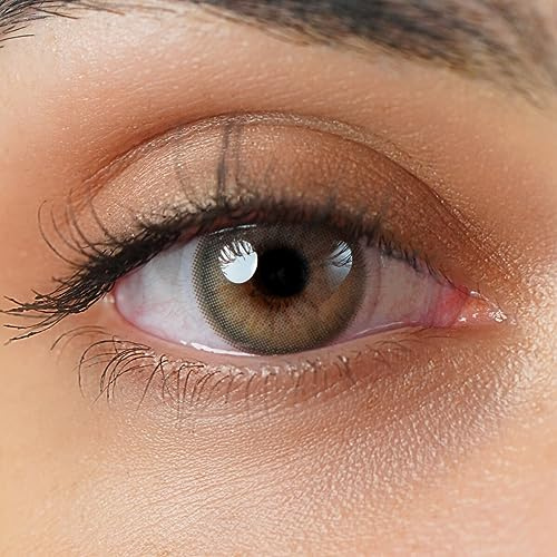 Kontaktlinsen farbig ohne Stärke grau | farbige graue Halb_Jahreslinsen | weiche Linsen Hydrogel | 2 Stück Farblinsen + Linsenbehälter | 0.0 Dioptrien | natürliche Farben | Charmiga Passion Gray