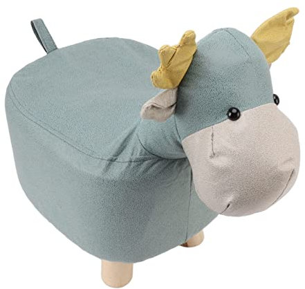 BEIJIALY Tier-Fußhocker, Tier-Ottomane, Mini-Ottoman-Möbel in Tierform für das Kinderzimmer, Niedliche Fußstütze in Cartoon-Giraffe-Form, Kleiner Kinder-Pouf-Fußhocker für Schlafzimmer(Blau)