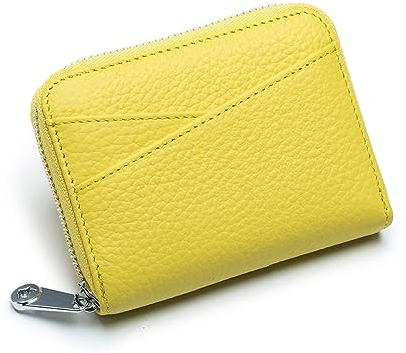 Su.B Geldbörse Damen - Echtleder - Geldbörse Herren, mit 13 Kartenfächern, Kartenhalter, RFID, Münzfach - Gelb