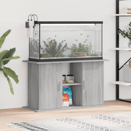 DJEKA Aquarium Unterschrank 101 x 41 x 58 cm Aquarium Tisch Aquarium Stand Aquarium Unter Tisch/Schrank Aquarium Mit Unterschrank Grau Sonoma Aquariumschrank Aquariumregal Tisch Für Aquarium