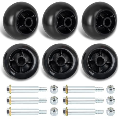 UP2WIN 6Pack 03905900 Deck Wheel and Hardware Kit Compatibles with A riens Mower Tractors, Quality Anti-Scalp Roller Wheel Nut Bolt and Bushing Compatibles with Gravely 890018 890100 890101