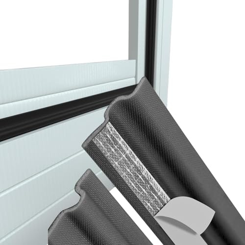 Joint Fenêtre Isolation Anti Froid 4M / 8M – Joint Fenêtre PVC, Bois & Aluminium – Bande Étanchéité Porte & Fenêtre – Isolant Phonique et Thermique – Boudin de Porte Autocollant – Blanc/Gris/Noir