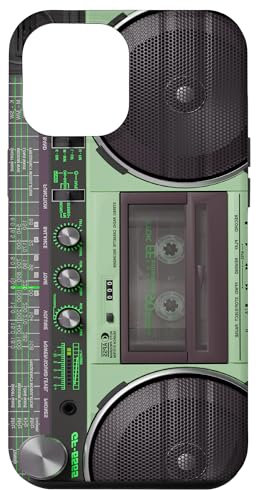 Boombox Throwback Music Stereo Ghettoblaster im Retro-Look, Grün Hülle für iPhone 15 Plus