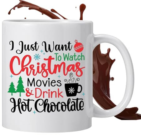 Weihnachtsbecher, Weihnachtsbecher, niedliche Weihnachtsfilm-Kaffeetasse, 350 ml, lustige Trinktassen, Kaffeetasse für Frauen, groß, Teetassen für Weihnachtsfeier, Urlaub