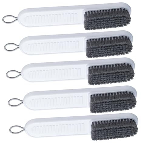 TOGEVAL 5pièces Brosses De Nettoyage Multifonctionnelles avec Manche pour Vêtements Chaussures Et Plus pour Maison Voyages Blanc